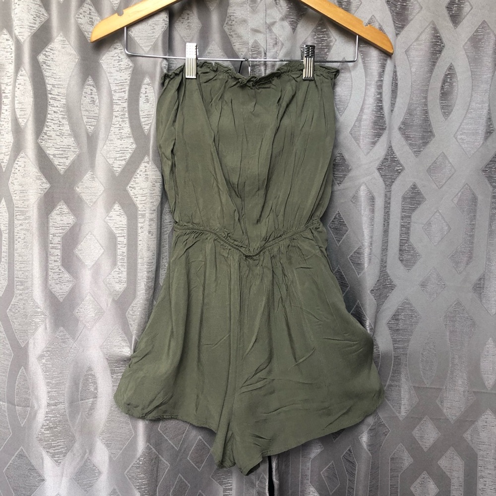 Strapless Army Green Romper